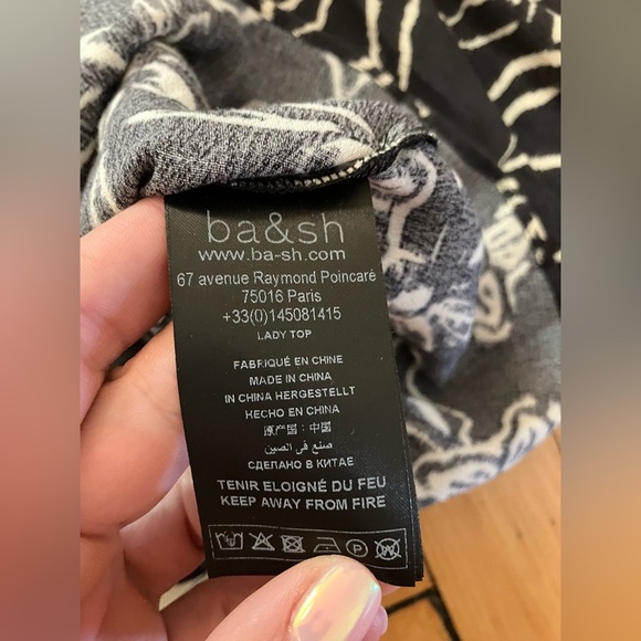 ba&sh Sessee Noir Black Floral Blouse - Picture 5 of 11